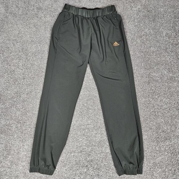 Adidas Pants Womens Medium Green Joggers Climate RFID GG3418 Gym Workout - Picture 1 of 11